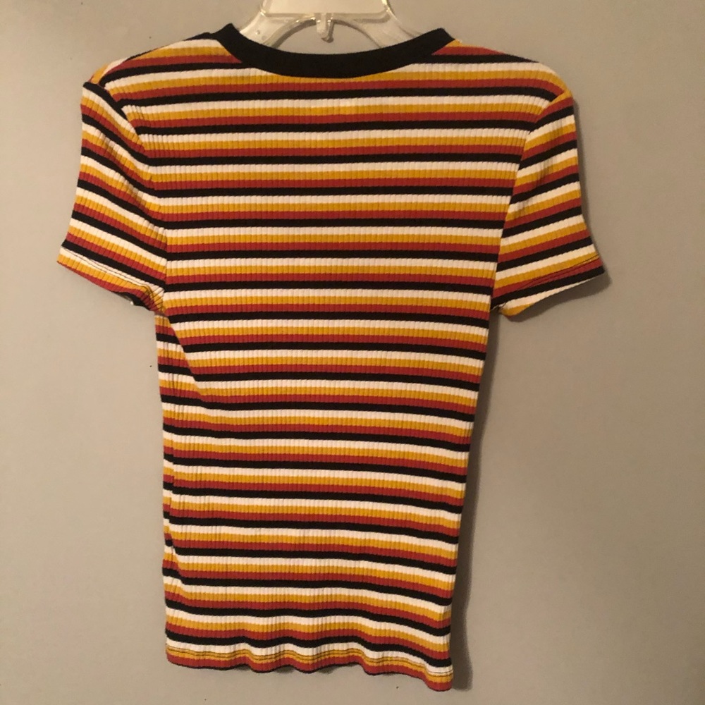 Orange yellow and black stripes shirt - Picture 2 of 2
